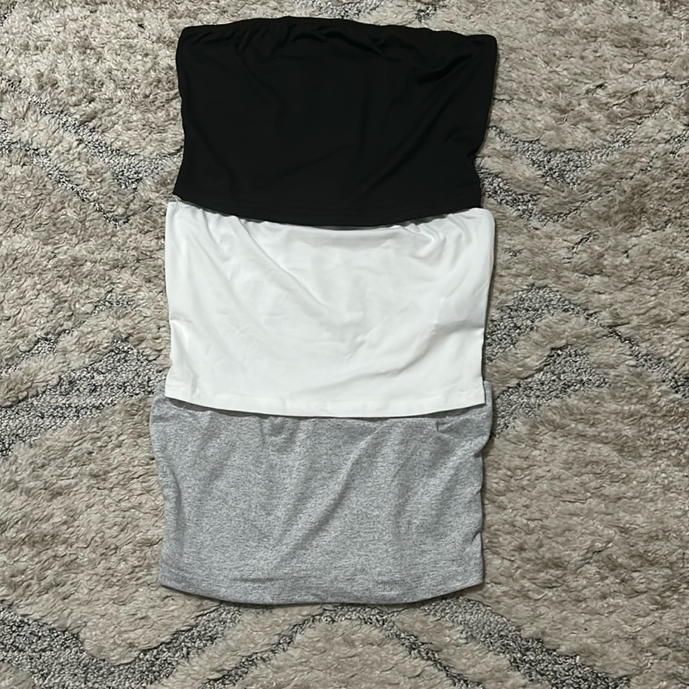 Pack of 3 tube top, various colors , size medium